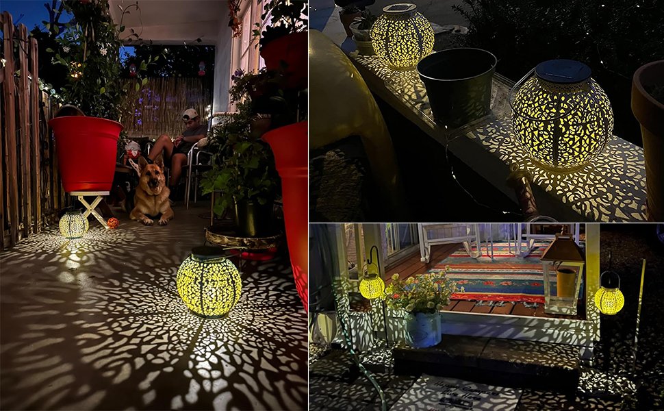 Solar Lanterns Outdoor Lights Waterproof Garden Lanterns for Patio