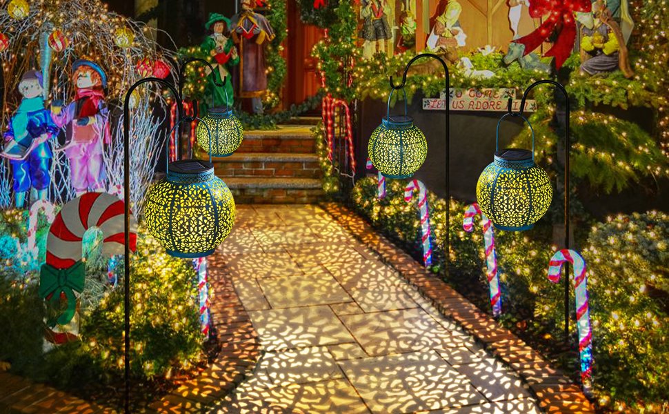 Solar Lanterns Outdoor Lights Waterproof Garden Lanterns for Patio