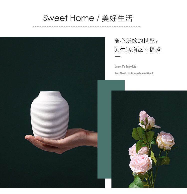 Minimalist white ceramic vase for corporate gifts