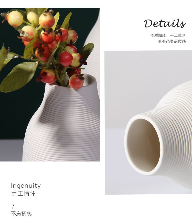 Wholesale white ceramic vase modern minimalist design