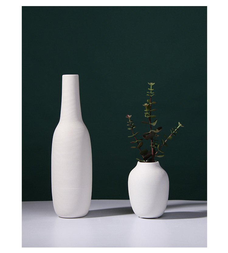 Minimalist white ceramic vase bulk wholesale