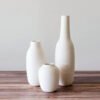 Small white ceramic vase for modern home decor