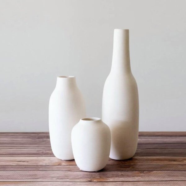 Small white ceramic vase for modern home decor