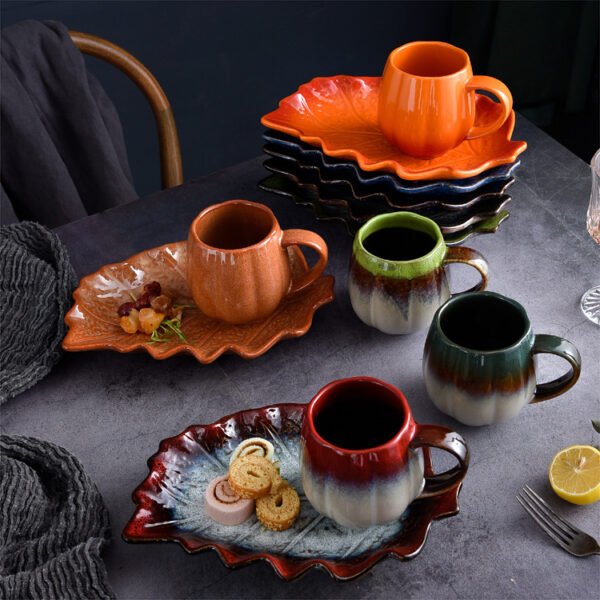 Unique-shaped ceramic dinner plate for home dining