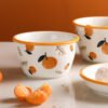 5.3-inch ceramic orange bowl for family use