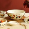 Ceramic deep plate with panda design for home use