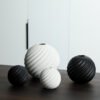 Wabi-Sabi black and white round ceramic vase for living room décor, wholesale supply.