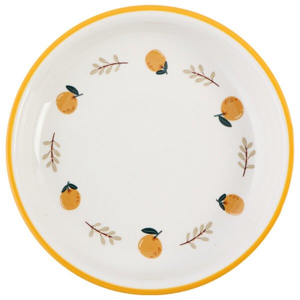 7.8-inch Japanese ceramic dinner plate with orange design