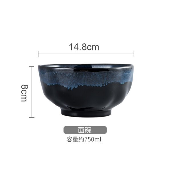 Modern Nordic ceramic soup bowl with kiln glaze