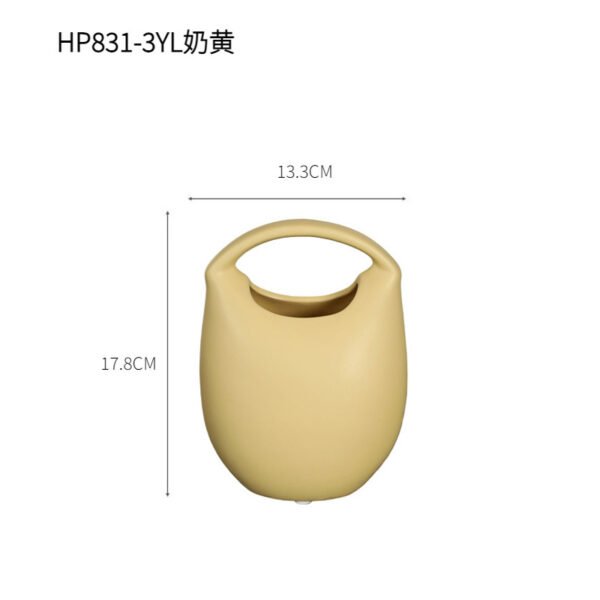 Ceramic bag vase for modern home décor and living room design projects, available in bulk.