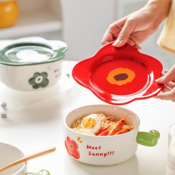 Creative flower design ceramic bowl for wholesale