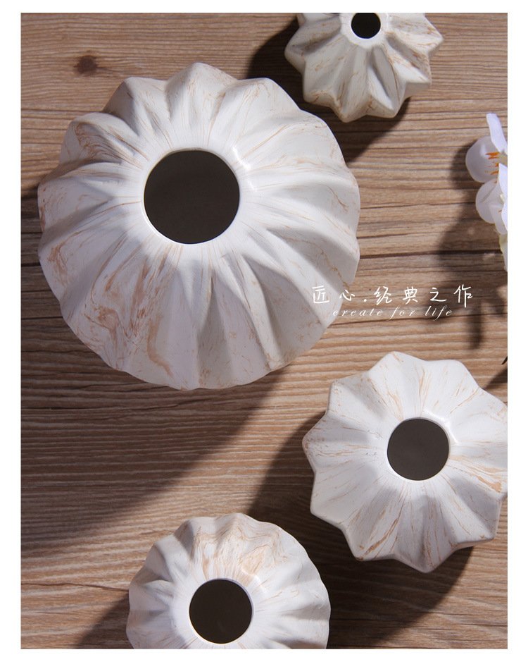Wholesale Nordic marble pattern ceramic vases for modern home decor
