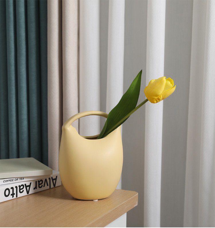 Modern ceramic bag vase for bulk orders, perfect for home and office decoration.