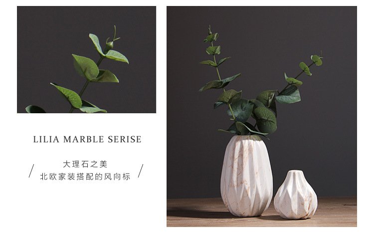  Flower arrangement marble ceramic vase for living room decor suppliers