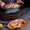 Creative Japanese ceramic leaf plate for table settings