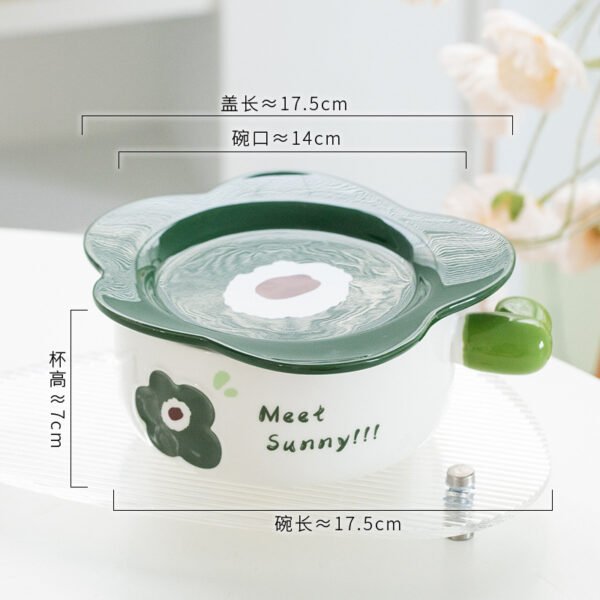 Ceramic noodle bowl with lid for wholesale