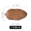 wholesale Leaf relief ceramic plate with kiln-fired glaze for home dining
