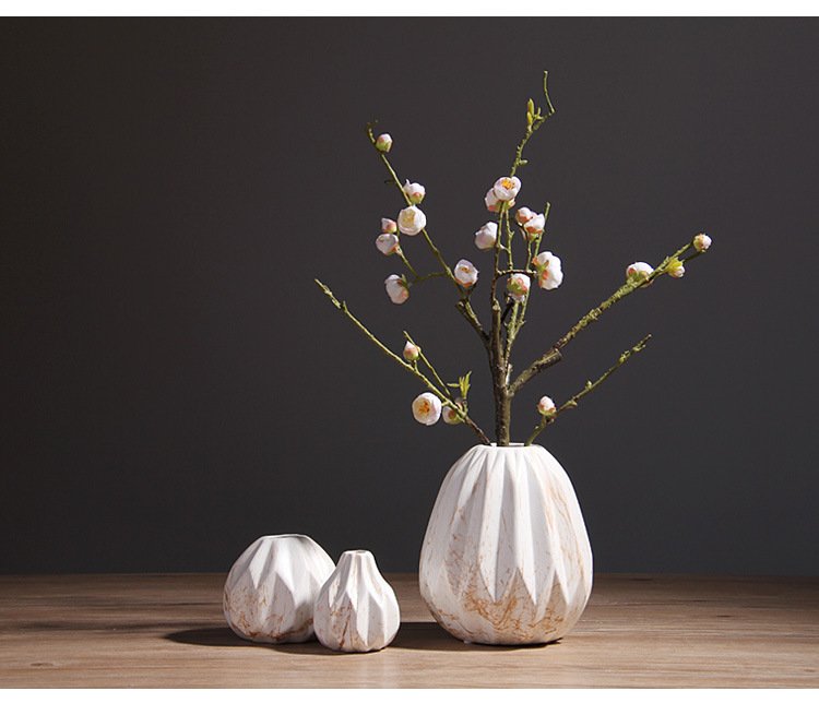 Modern ceramic vase with marble pattern for home decor wholesale
