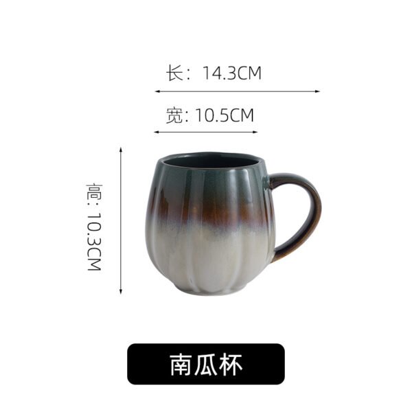 Creative ceramic cup with handle for breakfast