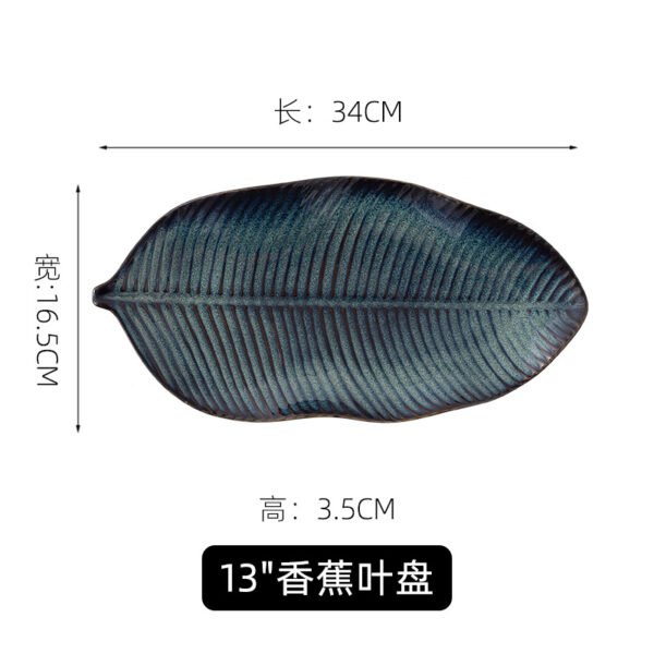 wholesale Handmade Japanese leaf plate for sushi, kiln-fired ceramic