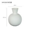 White striped ceramic vase for office and living room decor, available wholesale