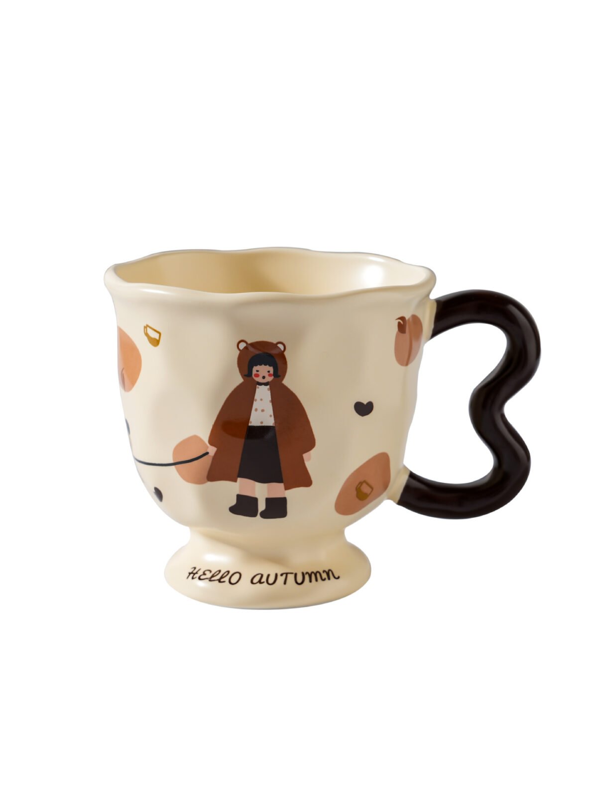 High stem ceramic mug for cafes and home use