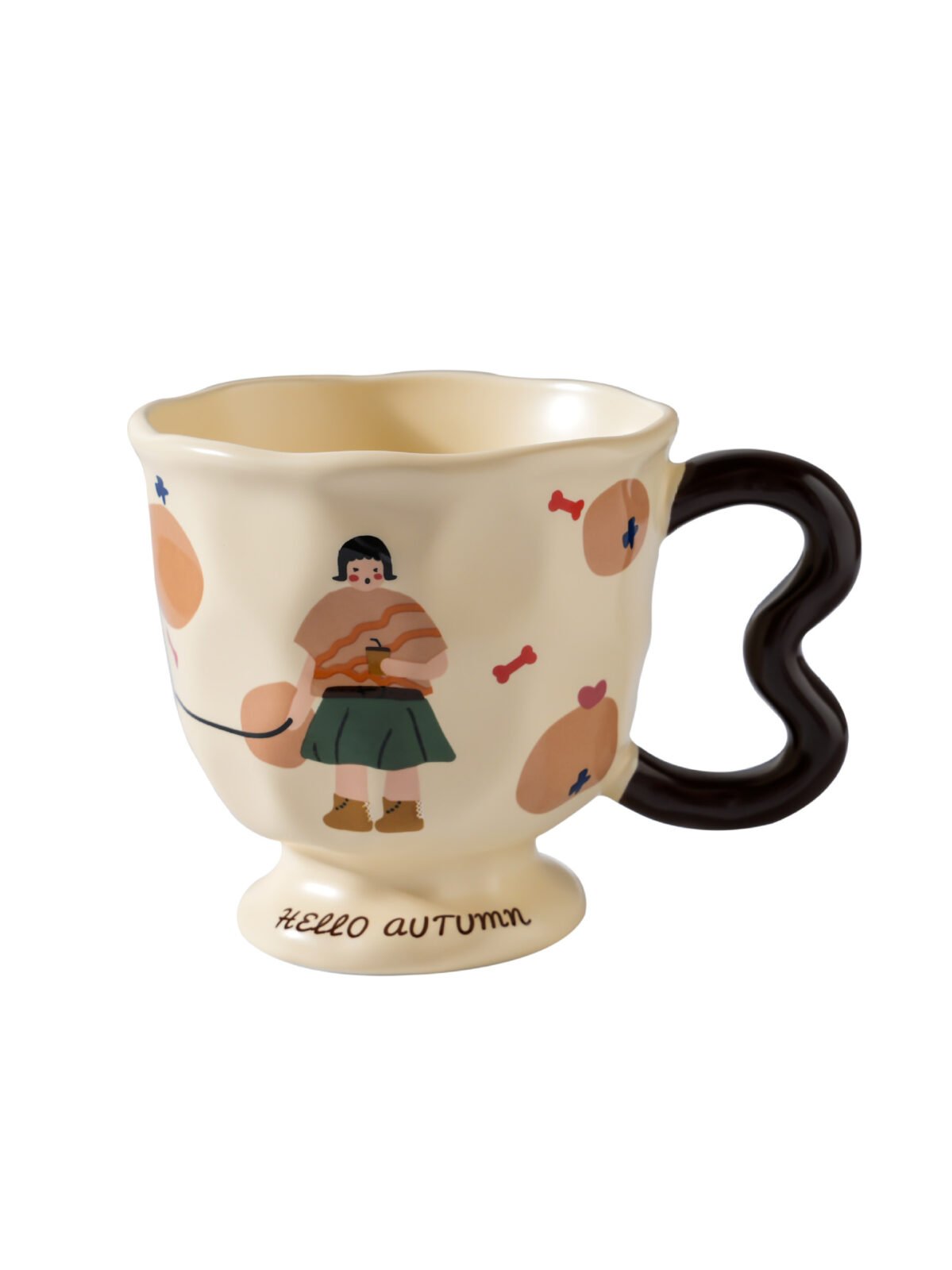 Vintage girl ceramic tea cup for afternoon tea