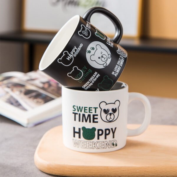 Graffiti bear ceramic mug for bulk orders.
