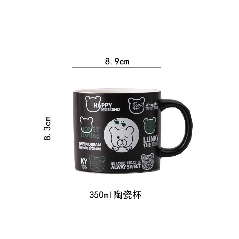 Graffiti bear ceramic mug for promotional gifts, bulk wholesale.