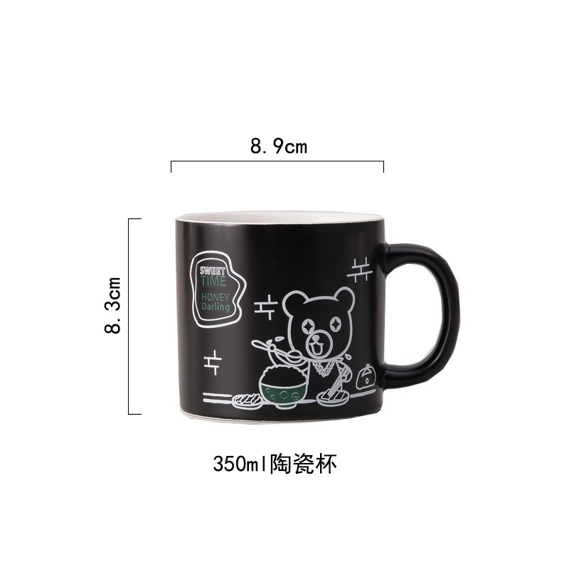 Bear-themed ceramic coffee mug for students, bulk wholesale.