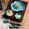 Wholesale vintage kiln-glazed ceramic dinnerware set for restaurants and hotels