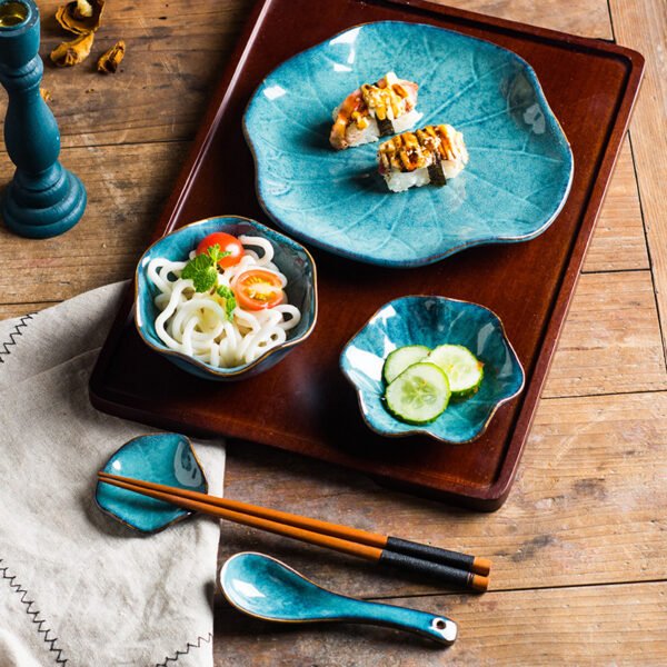 Wholesale vintage kiln-glazed ceramic dinnerware set for restaurants and hotels