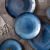 Japanese-style ceramic dinnerware with reactive glaze
