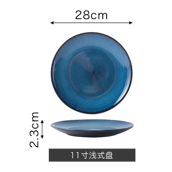 Japanese round ceramic plate with unique glaze finish