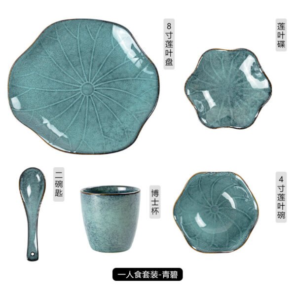 Wholesale Kiln-glazed single table setting, vintage ceramic dinnerware for hotel use