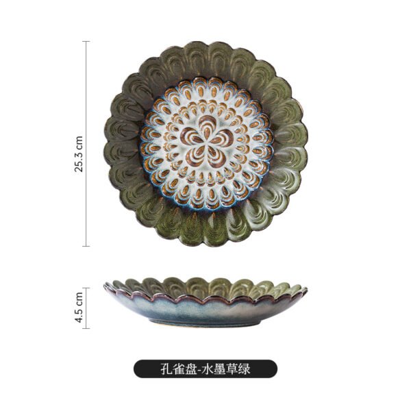 10-inch ceramic plate with irregular shape