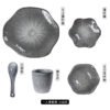 Ceramic dinnerware set for single use, with kiln-glazed vintage finish