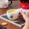 Ceramic heart-handle mug for gifts