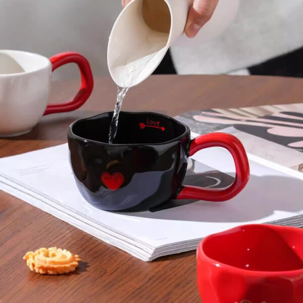 Elegant heart-handle mug for office use