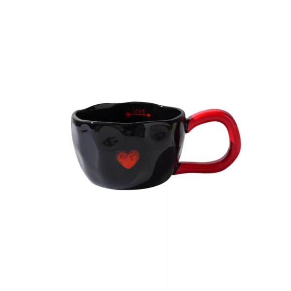Afternoon tea ceramic mug with heart handle