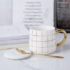 wholesale Ceramic mug in white with dot design, 300ml