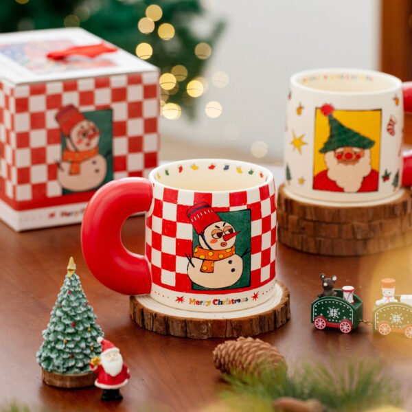 Ceramic holiday mug wholesale with Christmas-themed design