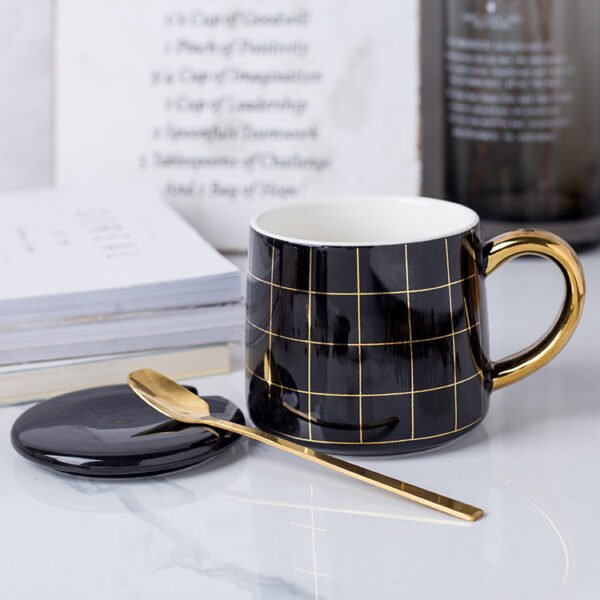 factory wholesale Nordic ceramic coffee cup with lid, 300ml