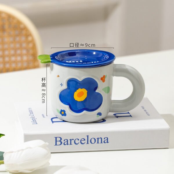 ceramics factory wholesale Floral ceramic coffee cup, ideal for couples