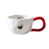 Ceramic heart-handle coffee cup