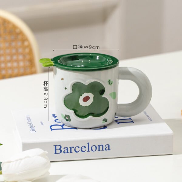 factory wholesale Ceramic floral coffee mug in blue for gifts