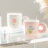 Creative Floral Ceramic Mug for Office Use