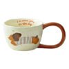 Dog Pattern Ceramic Mug - Stripes and Polka Dots