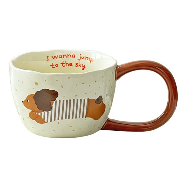 Dog Pattern Ceramic Mug - Stripes and Polka Dots
