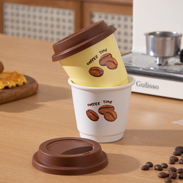 Creative Paper Cup Shape Ceramic Mug - Yellow